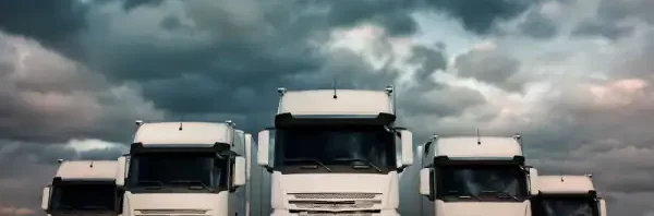 Camiones de flota con tecnología de rastreo satelital y monitoreo 24/7.