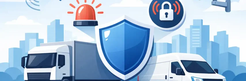 Soluciones de seguridad para flotillas Sistema de monitoreo satelital y cámaras de seguridad para vehículos.