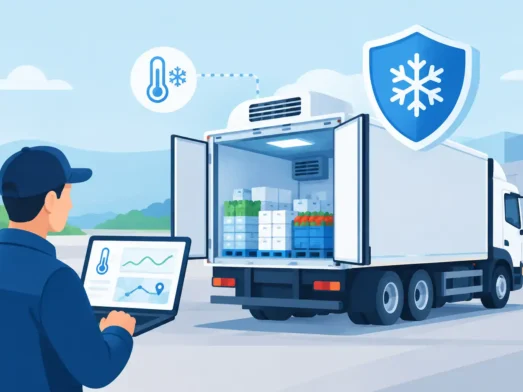 Sistema de rastreo satelital y monitoreo 24/7 para carga refrigerada.