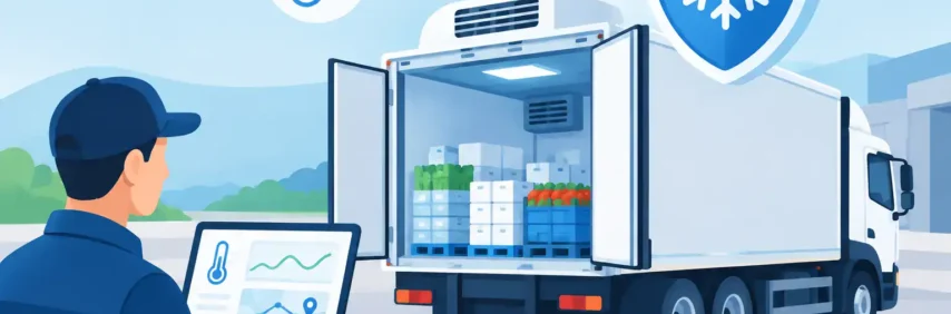 Sistema de rastreo satelital y monitoreo 24/7 para carga refrigerada.