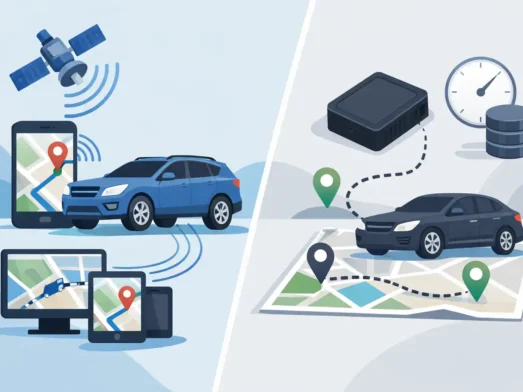 Comparación de rastreo GPS activo y pasivo para vehículos y cargas.