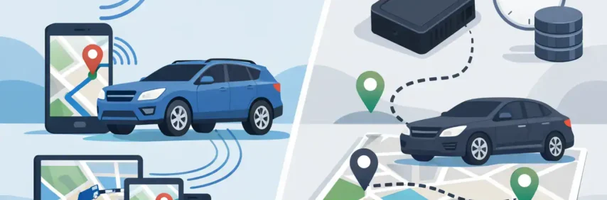 Comparación de rastreo GPS activo y pasivo para vehículos y cargas.