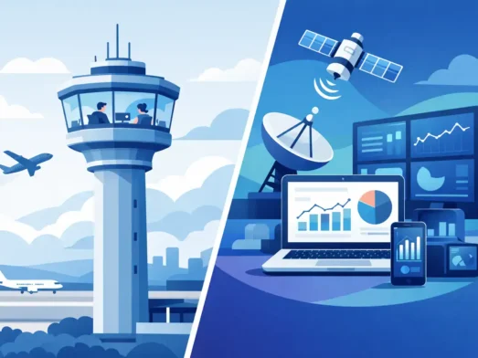 Torre de control con monitoreo 24/7 y rastreo satelital para logística.